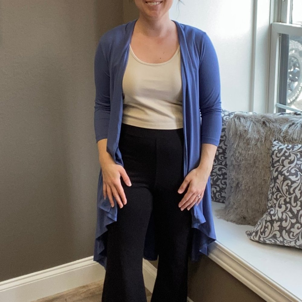 Periwinkle Bamboo Cardigan 3/4 sleeve